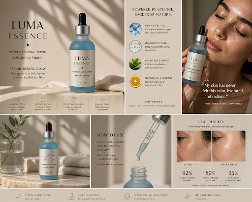 Luma Essence serum ingredients, usage and product overview